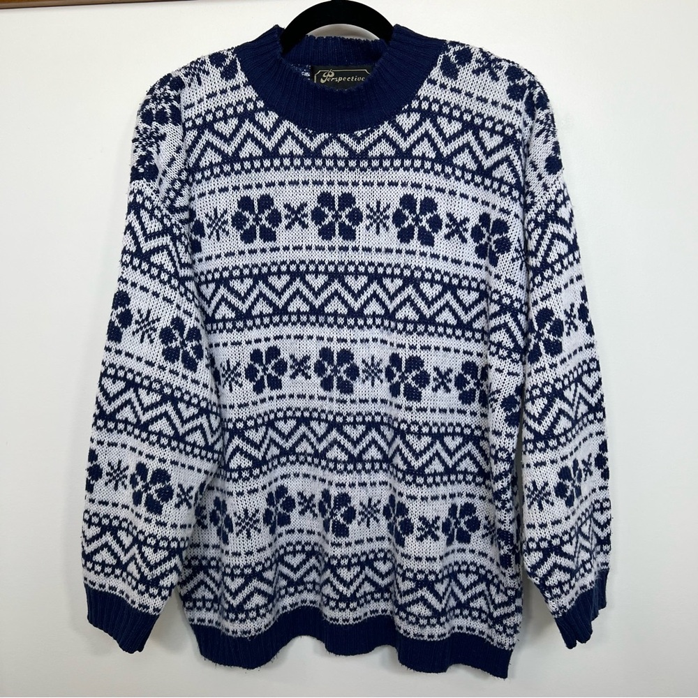 Vintage Fair Isle Style Knit Sweater size S